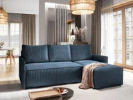 Pościel - Masseno Narożnik PERUSI z funkcją spania i pojemnikiem na pościel Kształt L, Rozkładana sofa, Rogówka - Niebieski, POSO 05 - miniaturka - grafika 1