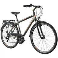 Rowery - Rower trekkingowy INDIANA X-Road 1.0 M17 28 cali męski Brązowy 2024 - miniaturka - grafika 1