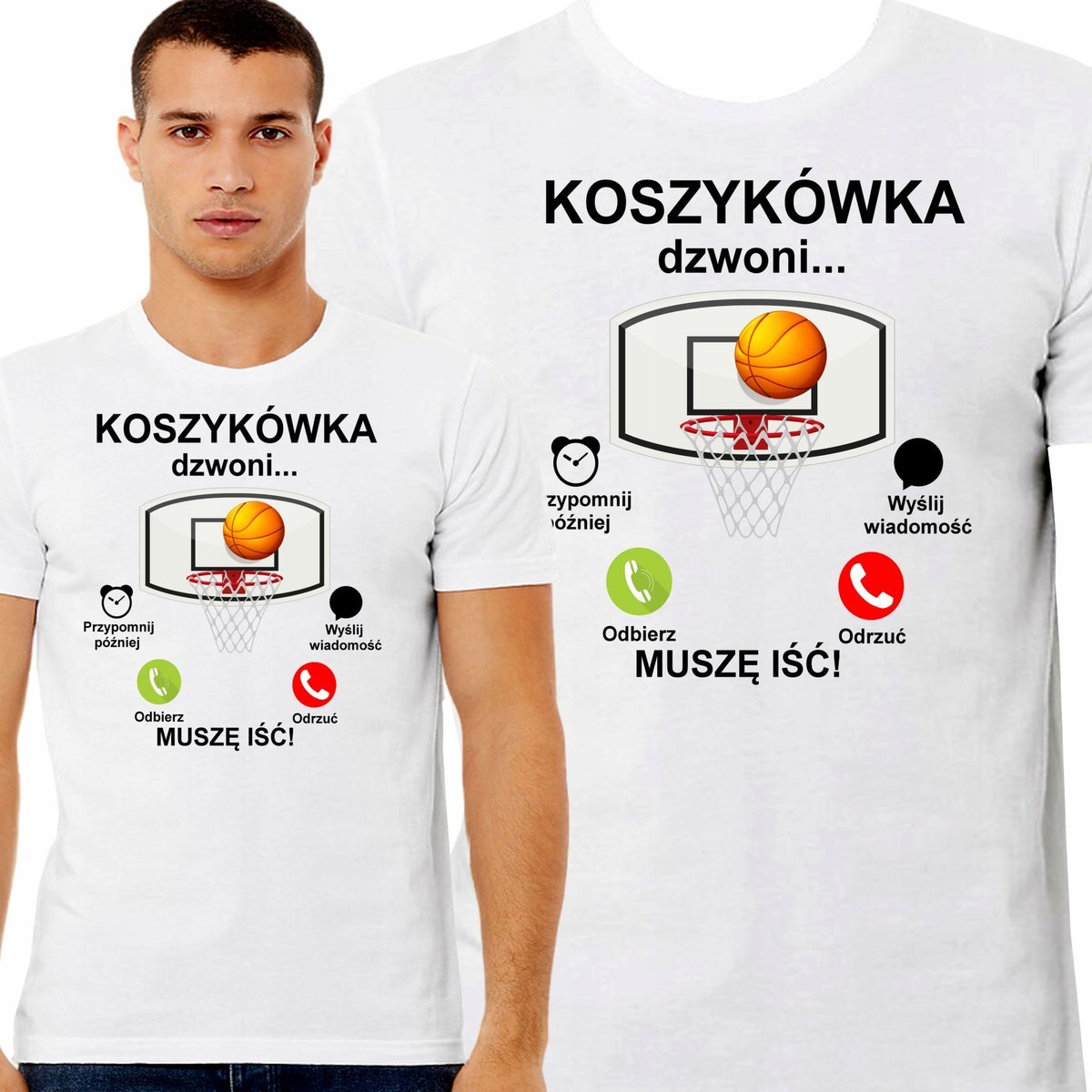 KOSZULKA Z NADRUKIEM KOSZYKÓWKA DZWONI DLA FANA KOSZYKÓWKI NBA M 3447