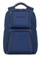 Plecaki - PIQUADRO 14-calowy plecak ze skóry i tkaniny, Niebieska, Taglia unica - miniaturka - grafika 1