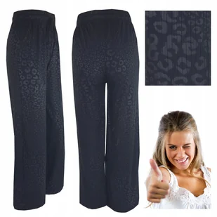 Spodnie Damskie Szerokie Nogawki Kuloty Dzwony Luźne Wiązane Czarne L/Xl - Spodnie damskie - miniaturka - grafika 1