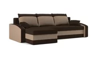 Narożniki - Narożnik Hewlet z Funkcją Spania Łóżko Rogówka Sofa, Brąz-Cappuccino - miniaturka - grafika 1