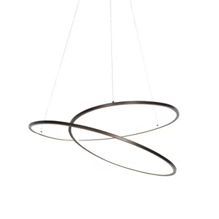 QAZQA Designerska lampa wisząca brązowa 72 cm z 3-stopniowym ściemnianiem LED - Rowan - Lampy sufitowe - miniaturka - grafika 1