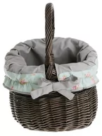 Torby i wózki na zakupy - Kosz zakupowy bolerko ciemny brąz z obszyciem i rączką 31x31 H25/40 cm - miniaturka - grafika 1