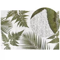 Dywany - Dywan bawełniany motyw liści 200x300 cm zielony BARZAH - miniaturka - grafika 1