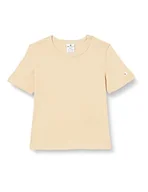 Koszulki i topy damskie - Champion Damska koszulka Legacy American Classics miękka bawełna 1x1 Rib Slim S/S T-shirt, taupe Brown, M - miniaturka - grafika 1