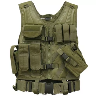 Mil-Tec kamizelka taktyczna USMC, zielony, w rozmiarze uniwersalnym 10720001 - Akcesoria turystyczne - miniaturka - grafika 1