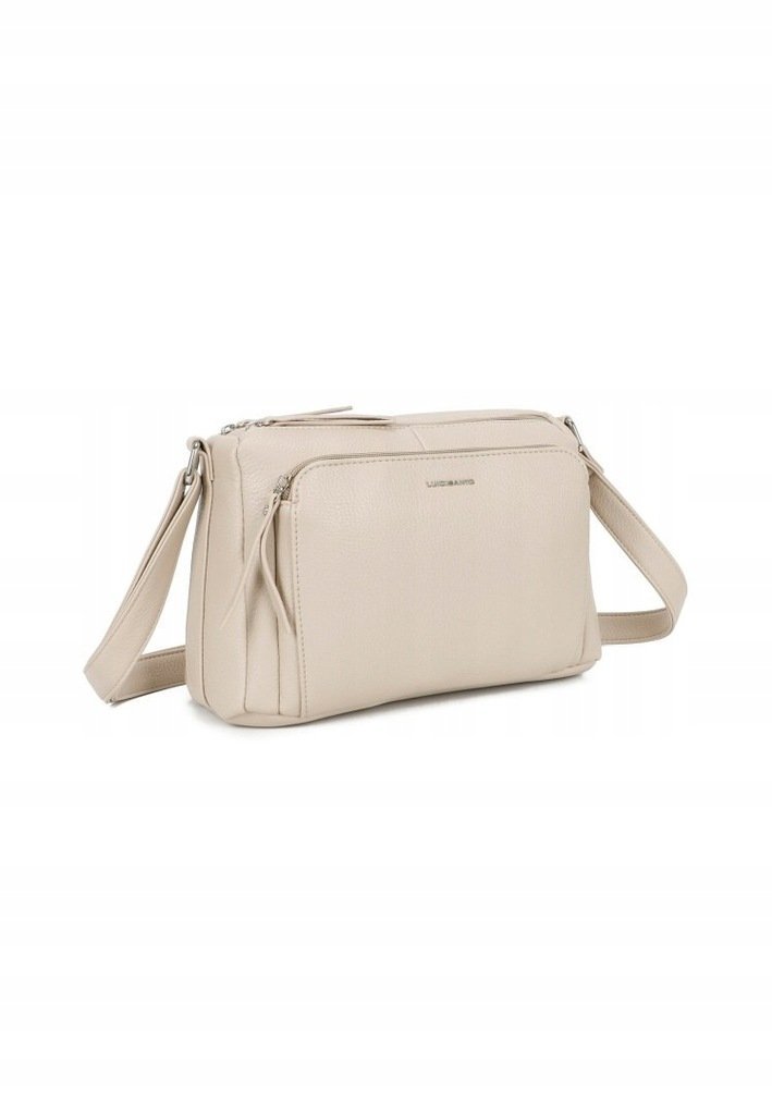 Zgrabna Dwukomorowa Beżowa Listonoszka Luigisanto Praktyczna Torebka