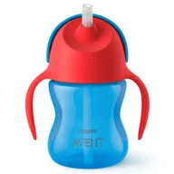 Kubki dla dzieci - Avent kubek ze słomką i uchwytami niebieski SCF796/01 od 9 miesiąca 200 ml USZKODZONE OPAKOWANIE - miniaturka - grafika 1