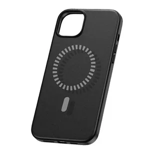 Magnetyczne Etui na telefon iPhone 15 Pro Baseus Fauxther Series (Czarne) - Etui i futerały do telefonów - miniaturka - grafika 2