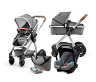 Wózki dziecięce - KinderKraft VEO black/gray 3w1 - miniaturka - grafika 1