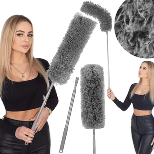 Szczotka do kurzu i pajęczyn wysuwana długa miotełka teleskopowa75-254 cm szara - Miotły, szufle, mopy - miniaturka - grafika 1