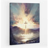 Ikony i obrazy sakralne - Krzyż Symbol Chrześcijański - obraz polycanvas, 60x80 - miniaturka - grafika 1