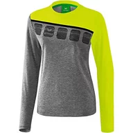 Bluzy damskie - Erima Erima Damska 5-C bluza z długim rękawem szary Szary melanż/limonkowy Pop/czarny. 44 1331917 - miniaturka - grafika 1