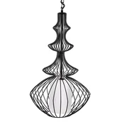 Lampy sufitowe - Beliani Lampa wisząca czarna KOLVA - miniaturka - grafika 1