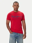 Koszulki męskie - Pepe Jeans T-Shirt Original Stretch N PM5010132 Czerwony Regular Fit - miniaturka - grafika 1