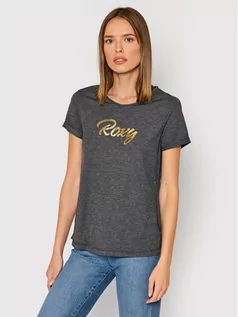 Koszulki i topy damskie - Roxy T-Shirt ERJZT05266 Szary Regular Fit - grafika 1