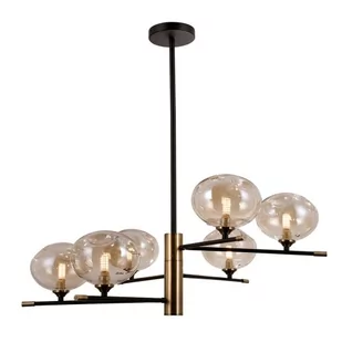 Mesta lampa wisząca 6-punktowa czarna/antyczny brąz PND-58856-6-MB-AB - Lampy sufitowe - miniaturka - grafika 1