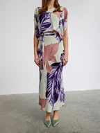 Spódnice - BGN Spódnica w kolorze fioletowo-miętowym - miniaturka - grafika 1