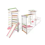 Place zabaw - Babygame Domowy Plac zabaw Drabinka Czempion Plus biało-różowa 27900 - miniaturka - grafika 1
