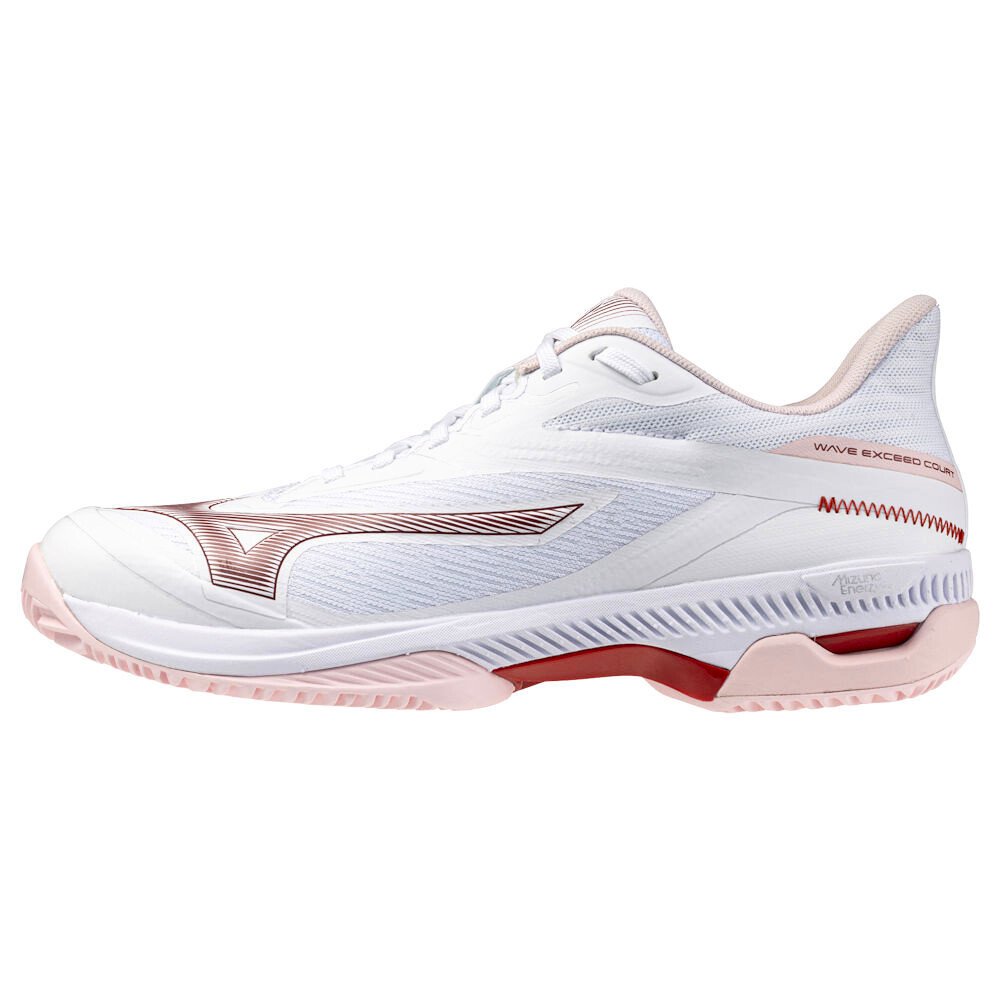 Damskie buty tenisowe Mizuno Wave Exceed Court Clay W White/Pinkesque/Barbados Cherry EUR 40,5