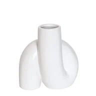 Wazony i flakony - Wazon porcelanowy biały 6,5 x 10,3 x 11,5 cm - miniaturka - grafika 1