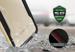 Zizo Shock Case Pancerne etui iPhone Xs / X z hartowanym szkłem na ekran (Silver/Gray) - Etui i futerały do telefonów - miniaturka - grafika 5