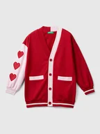 Swetry damskie - Benetton Kardigan w kolorze czerwono-jasnoróżowym - miniaturka - grafika 1