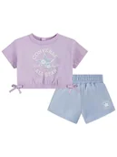 Kaftaniki dla niemowląt - Converse 2-częściowy zestaw w kolorze błękitno-fioletowym - miniaturka - grafika 1