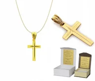 Biżuteria dla dzieci - Złoty łańcuszek pr. 585 Krzyżyk Krzyż Chrzest Komunia 50 cm AZ1KZ3 - miniaturka - grafika 1