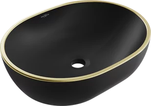 Mexen Viki umywalka nablatowa 48 x 35 cm, czarna mat/złota rant - 21054875 - Umywalki Mexen Viki umywalka nablatowa 48 x 35 cm, czarna mat/złota rant - 21054875 - Umywalki - miniaturka - grafika 1