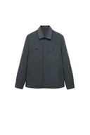 Kurtki męskie - MANGO MAN KURTKA MĘSKA JEDNORZĘDOWA DO BIODER SZARA Z KIESZENIAMI L 5DA - miniaturka - grafika 1