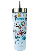 Kubki termiczne - Kubek termiczny ze słomką Contigo Luxe Tumbler 720ml - Summer - Periwinkle - miniaturka - grafika 1