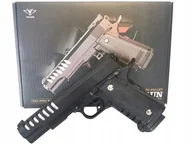 Zabawki militarne - Metalowy Pistolet Na Kulki Metal Colt V11 Czarny - miniaturka - grafika 1
