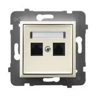 Gniazdka elektryczne - Ospel ARIA Gniazdo komputerowe podwójne kat 5e MMC ECRU ARIA GPK-2U/K/M/27 - miniaturka - grafika 1