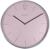 Zegary - Nextime Zegar ścienny (różowy) Essential Silver - miniaturka - grafika 1
