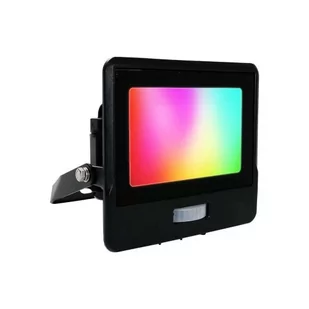 Projektor LED WiFi V-TAC 20W Czujnik Ruchu Czarny Z MUFĄ SMART Amazon Alexa Google Home VT-5192S RGB+3000K-6500K 1500lm - Lampy ogrodowe - miniaturka - grafika 1