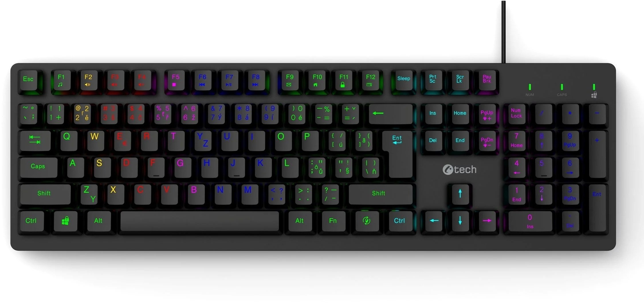 C-Tech Klawiatura Riven, przewodowa USB, czarna GKB-16