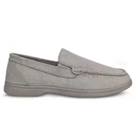 Mokasyny męskie - Mokasyny Klasyczne Z Ekologicznej Skóry Zamszowej Antypoślizgowe Wygodne Modne Stylowe Półbuty Wsuwane Męskie Baolis Szare 42 - miniaturka - grafika 1