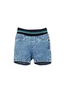 Spodenki damskie - s.Oliver Junior jeansowe szorty dżinsowe z paskiem w paski, dżinsy z paskiem, unisex dla niemowląt, Niebieski, 62 - miniaturka - grafika 1