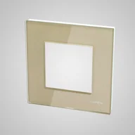 Klawisze i ramki - Touchme TM728G Ramka 1-krotna 86x86mm szklana złota TM728G - miniaturka - grafika 1