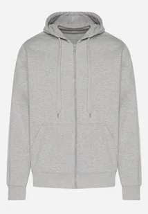 Jasnoszara Bluza z Bawełną Kapturem i Sznurkami Asallin - Bluzy męskie - miniaturka - grafika 1