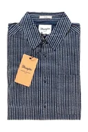 Koszule męskie - Wrangler, Koszula męska, L/S Round Pkt Shirt Medieval Blue W59096S9I, rozmiar S - miniaturka - grafika 1