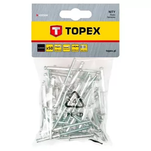 Topex Nity aluminiowe 4,8 x 14,5mm, 50 sztuk, , 43E504 - Nity - miniaturka - grafika 2