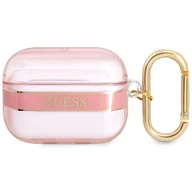 Akcesoria do słuchawek - Etui Guess do AirPods Pro cover różowy/pink Strap Collection - miniaturka - grafika 1