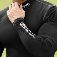 Inne - TEMU Męska sportowa koszulka z długim rękawem i okrągłym dekoltem, z polaru, z wysokim kołnierzem, średnio rozciągliwa, z nadrukiem, do biegania, - miniaturka - grafika 1