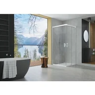 Ścianki i drzwi prysznicowe - SanSwiss Cadura drzwi prysznicowe 75 cm lewe biały mat/szkło przezroczyste CAE2G0750907 - miniaturka - grafika 1