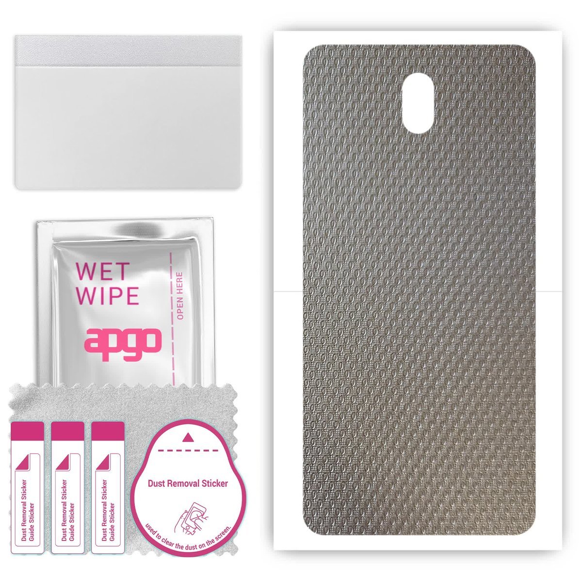 Folia naklejka skórka strukturalna na TYŁ do Nokia C01 Plus - Aluminium krople - apgo SKINS
