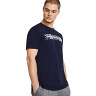 Koszulki męskie - Koszulka męska Under Armour Camo Chest Stripe granatowa 1376830 410 S - miniaturka - grafika 1