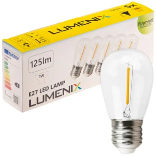 5x Żarówka E27 Led 1W Filament Edison Ozdobna Kulka Plastikowa Do Girland - Żarówki LED - miniaturka - grafika 1